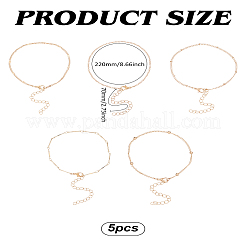 5Pcs Iron Chain Anklet Sets&nbsp;AJEW-LP0007-10LG