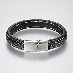 Braided Leather Cord Bracelets&nbsp;BJEW-H561-07C
