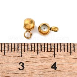 イオンプレーティング（IP）202ステンレスビーズ  内部のゴムと  スライダービーズ  ロンデル  ゴールドカラー  6x4x3mm  穴：1.6mm  ゴム穴：0.8mm&nbsp;X-STAS-S151-02G-D