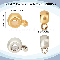 400Pcs 2 Colors Tibetan Style Tube Bails&nbsp;TIBE-SC0009-43