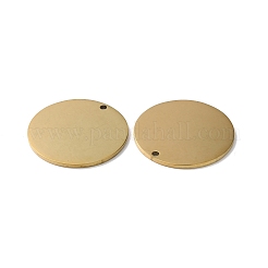 304ステンレスペンダント  空白タグのスタンプ  フラットラウンドのチャーム  18KGP本金メッキ  28x1.3mm  穴：1.8mm&nbsp;STAS-Q308-09U-G
