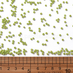 12/0 ガラスシードビーズ  不透明な色の種  ラウンド  緑黄  サイズ：直径約2mm  穴：1mm  約6666個/100g&nbsp;X1-SEED-A010-2mm-44