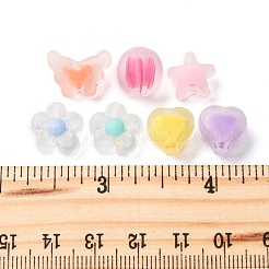 100Pcs 5 Styles Frosted Transparent Acrylic Beads&nbsp;OACR-FP0001-22