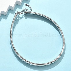 12mm 304 ステンレススチール フラットスネークチェーンネックレス 女性用  変色しない  ステンレス鋼色  15.35インチ（39cm）&nbsp;LS-NJEW-U049-01P