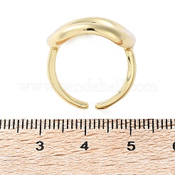 真鍮オープンカフリング  女性用中空オーバルリング  カドミウムフリー＆鉛フリー  18KGP本金メッキ  3~31mm  内径：16.8mm&nbsp;RJEW-Q778-19G