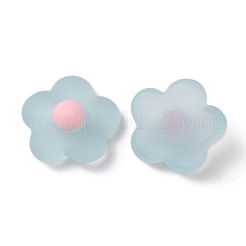 樹脂カボション  艶消し  花  淡いターコイズ  16x17x7.5mm&nbsp;CRES-WH0001-43F