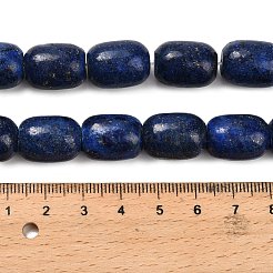 天然石ラピスラズリビーズ連売り  染め  コラム  16x13mm  穴：1.2mm  約35個/連  16.14''（41センチメートル）&nbsp;G-H319-A01-03