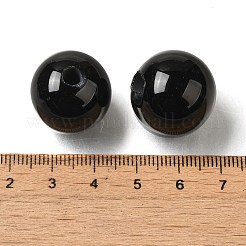 (不良品の売り切りセール: 穴の端が破損) 天然ブラックオニキス(染色・加熱)ビーズ  ラウンド  20mm  穴：4mm&nbsp;G-XCP0001-22