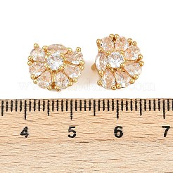 Flower Brass Micro Pave Cubic Zirconia Multi-Strand Links&nbsp;KK-Z122-07G