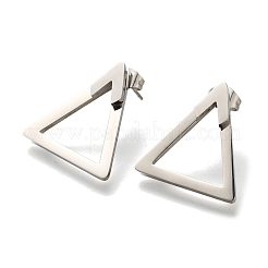 304 Stainless Steel Hollow Triangle Stud Earrings&nbsp;EJEW-C118-05C