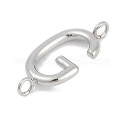 304ステンレススチールレターコネクタチャーム  ステンレス鋼色  文字g  12x6x2mm  穴：1.2mm&nbsp;LS-STAS-M108-01P-07