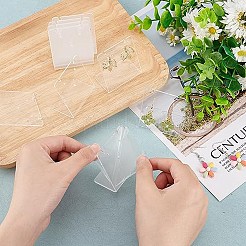 長方形アクリル斜めバックイヤリングディスプレイスタンド10個  イヤリング用ジュエリーオーガナイザーホルダー  ネックレス収納  透明  3x5x5.5cm  穴：1.4mm&nbsp;EDIS-FG0001-65