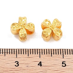 ラックめっき合金欧州ビーズ  大穴ビーズ  花  カドミウムフリー＆鉛フリー  ゴールドカラー  10.5x10.5x7mm  穴：4.5mm&nbsp;PALLOY-S190-01G