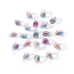 Transparent Spray Painted Glass Charms&nbsp;GLAA-YW0001-12