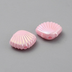 腹筋プラスチックビーズ  模造シェル  ピンク  10x2.5x4mm  穴：1.5mm  100個/袋&nbsp;KY-TAC0017-02B