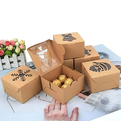 24Pcs 6 Style Rectangle Paper Bakery Bakery Boxes with Window&nbsp;BAKE-PW0007-146