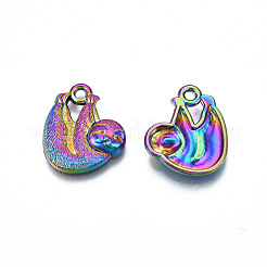 レインボーカラーアロイペンダント  カドミウムフリー＆鉛フリー  サル  18x15x3mm  穴：1.6mm&nbsp;PALLOY-N156-213