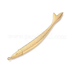 304ステンレススチール製ビッグペンダント  魚のチャーム  ゴールドカラー  66.5x7.5x2.5mm  穴：1.5mm&nbsp;SA-CBA22DE-02G-03
