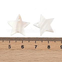 マザーオブパールシェルペンダント  スター  18~19.5x18~19.5x2mm  穴：1.5mm&nbsp;X-SHEL-K005-01