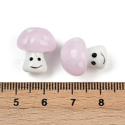 手作りランプワークビーズ  笑顔のキノコ  アザミ  16x14mm  穴：1.8mm&nbsp;LAMP-B028-06D