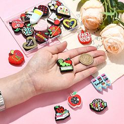 20Pcs 20 Styles Study/Teacher's Day Theme Food Grade Silicone Focal Beads&nbsp;SIL-CJ0001-41