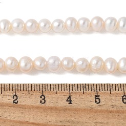 天然養殖淡水パールビーズ連売り  グレード3a++  ポテト  ビスク  5~6mm  穴：0.8mm  約57~58個/連  13.50~13.70インチ（34.3~34.8cm）&nbsp;PEAR-I007-07O-08C
