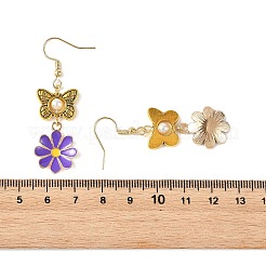 Alloy Enamel & Shell Pearl Dangle & Drop Earrings&nbsp;EJEW-JE07424