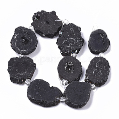 Electroplated Natural Quartz Beads Strands&nbsp;G-R461-04A