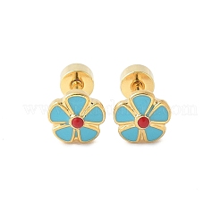 304 Stainless Steel Stud Enamel Earrings&nbsp;EJEW-Q028-04B-G