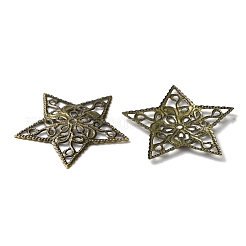 アイアン製フィリグリーペンダント  スター  アンティークブロンズ  34x35x1mm  穴：1.6mm&nbsp;IFIN-WH0071-10AB