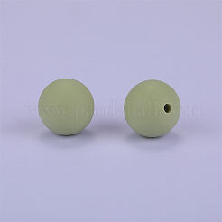 丸いシリコン焦点ビーズ  黄緑  15mm  穴：2mm&nbsp;SI-JX0046A-70
