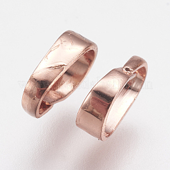 真鍮製バチカン  長持ちメッキ  ローズゴールド本金メッキ  7x5x2mm  穴：3.5x6mm&nbsp;X-KK-F739-18RG