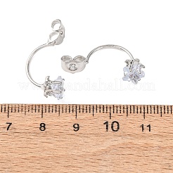 Alloy Clear Cubic Zirconia Earring Nuts&nbsp;FIND-C082-01A-P