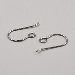 チタンピアスフック  ループ付きイヤーワイヤー  ステンレス鋼色  21ゲージ  24mm  穴：3mm  ピン：0.7mm&nbsp;FIND-WH20005-01