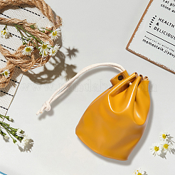 革製コイン収納巾着バケツバッグ  女性用ポータブル口紅リップクリームオーガナイザーホルダー  ダークチソウ  104.5x73.5x64.5mm&nbsp;AJEW-WH20064-95A