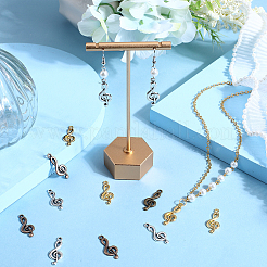 80Pcs 4 Colors Tibetan Style Alloy Treble Clef Pendants&nbsp;FIND-SC0006-82