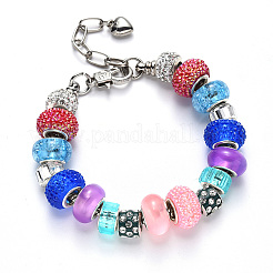 Acrylic & Resin & Polymer Clay Rhinestone European Beads&nbsp;FPDL-S015-04F