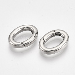 変色しない304ステンレススチール製スプリングゲートリング  オーバルリング  ステンレス鋼色  15.5x11.5x3mm  内径：10x6mm&nbsp;STAS-S079-88B