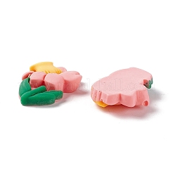 スプレープリント樹脂カボション  DIYアクセサリー  花の混合形状  ミックスカラー  22~25x16~21x5~7mm&nbsp;RESI-G031-24