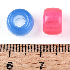 透明蓄光アクリルビーズ  カラスビーズ  ポニービーズ  暗闇で光る  ロンデル  ミックスカラー  9x6mm  穴：3.8mm&nbsp;X-OACR-N137-33
