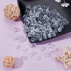 プラスチック製ドレッドヘアビーズヘアデコレーション200個  透明  12x9.5~10mm&nbsp;AJEW-ME0001-48
