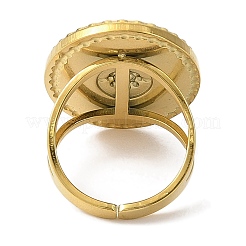 Ion Plating(IP) 304 Stainless Steel Enamel Open Cuff Rings for Women&nbsp;RJEW-F166-58G-03