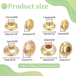 100Pcs 4 Styles Brass Spacer Beads&nbsp;KK-PH0006-68