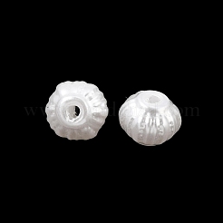 ABSプラスチックパール調ビーズ  ロンデル  ホワイト  7.5x6.5mm  穴：1.8mm  約2696個/500g&nbsp;PL-CBA8DB3-21