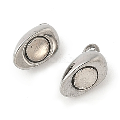304ステンレススチール製マグネット留め具  ハート  プラチナ  9x12x5.5mm  穴：1.2mm&nbsp;STAS-Z147-03P-02