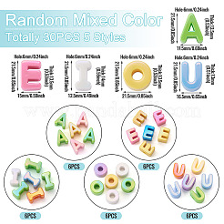 30Pcs 5 Styles UV Plating Opaque Acrylic Beads&nbsp;SACR-TA0001-63