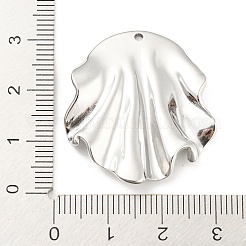 変色しない304ステンレススチールペンダント  シェルチャーム  ステンレス鋼色  32x29x4.5mm  穴：1.4mm&nbsp;LS-STAS-I202-17P