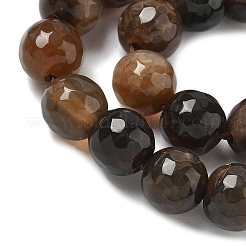 染め加工天然石瑪瑙カット加工ラウンドビーズ連売り  コーヒー  8mm  穴：1mm  約43~45個/連  14~14.5インチ&nbsp;G-E320E-8mm-14