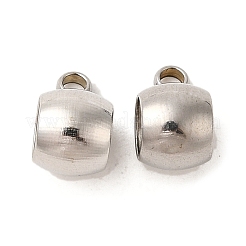 変色しにくい304ステンレススチールチューブベイル  ループベイル  保釈ビーズ  バレル  ステンレス鋼色  9x5x6mm  穴：1.8mm  内径：4mm&nbsp;STAS-L187-08P