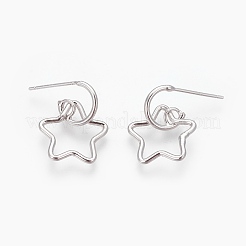 Brass Dangle Stud Earrings&nbsp;EJEW-F194-02P-NF